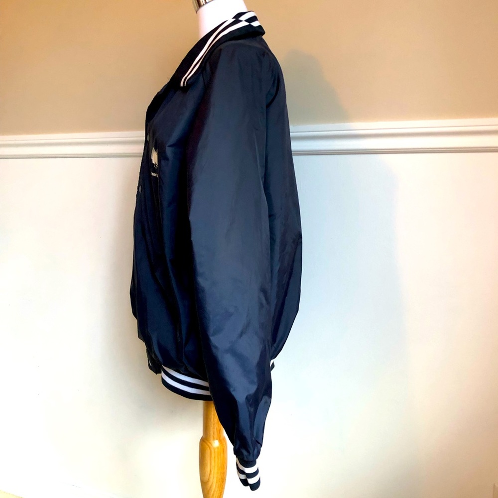 Vintage Looking Quality Sportswear Blue Windbreaker w/ White Stripes - Picture 5 of 12